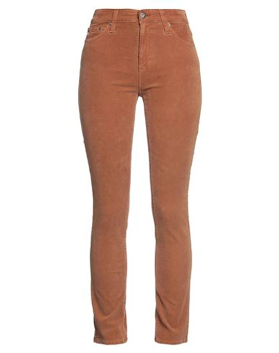Shop Ag Jeans Woman Pants Camel Size 28 Cotton, Viscose, Acrylic, Elastane In Beige