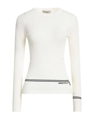 Shop Valentino Garavani Woman Sweater Ivory Size L Viscose, Polyester In White