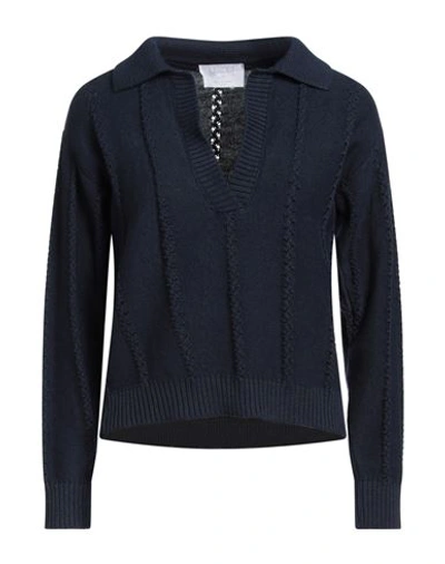 Shop Daniele Fiesoli Woman Sweater Navy Blue Size 2 Linen, Organic Cotton