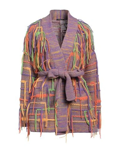 Shop Canessa Woman Cardigan Lilac Size Xs Cashmere, Cotton In Purple