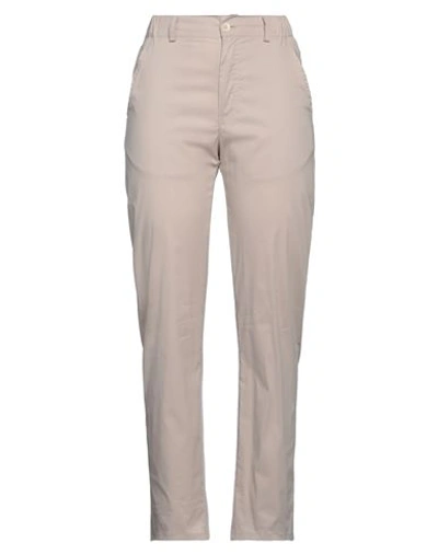 Private 02 04 Woman Pants Taupe Size 2 Cotton, Nylon, Elastane In Grey