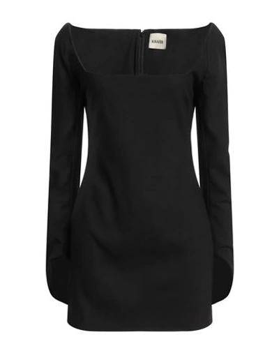 Shop Khaite Woman Mini Dress Black Size 8 Viscose, Virgin Wool, Elastane