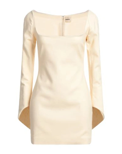 Shop Khaite Woman Mini Dress Cream Size 6 Viscose, Virgin Wool, Elastane In White