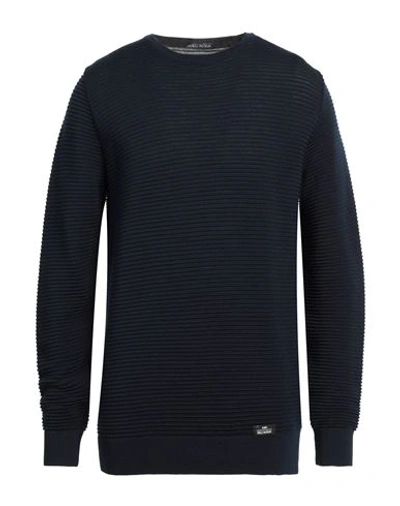 Shop Alessandro Dell'acqua Man Sweater Midnight Blue Size Xl Merino Wool, Dralon