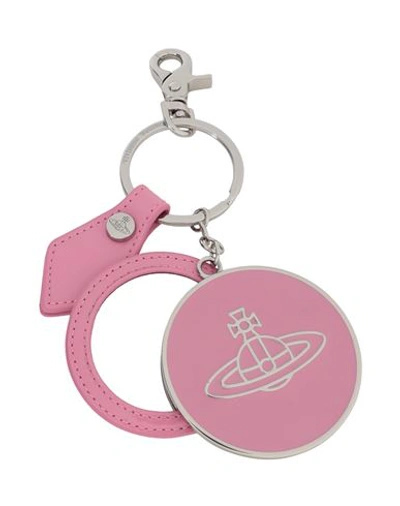 Shop Vivienne Westwood Key Ring Pink Size - Metal, Soft Leather