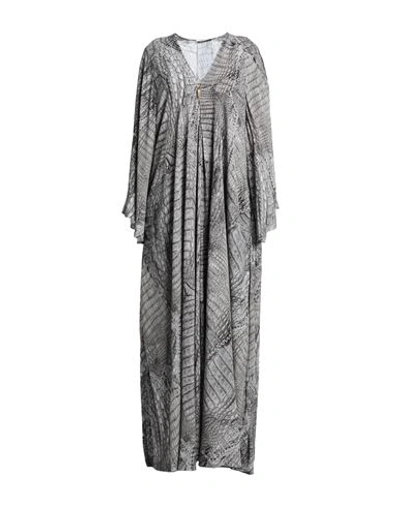 Shop Roberto Cavalli Woman Maxi Dress Grey Size 8 Viscose