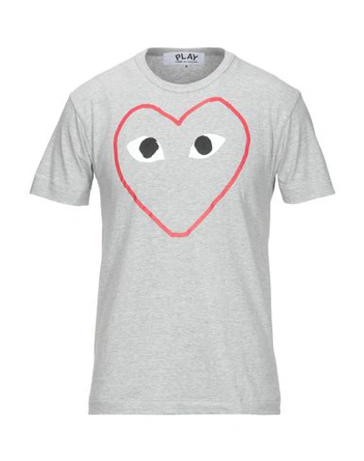 Shop Comme Des Garçons Play Man T-shirt Light Grey Size Xl Cotton
