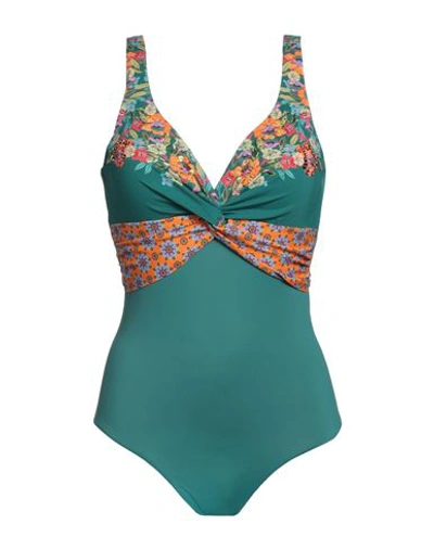 Shop Vacanze Italiane Woman One-piece Swimsuit Deep Jade Size 14 Polyamide, Elastane In Green
