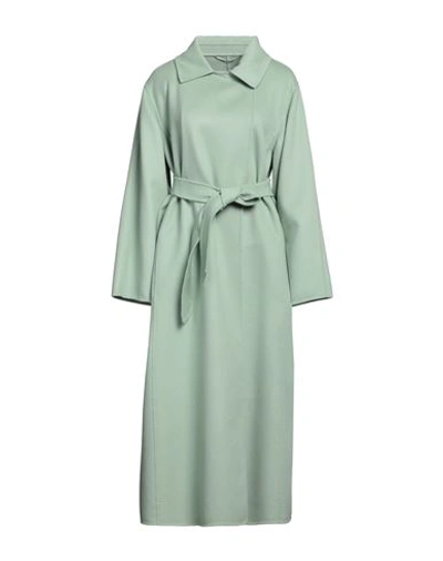 Shop Max Mara Woman Coat Light Green Size 8 Virgin Wool, Cashmere