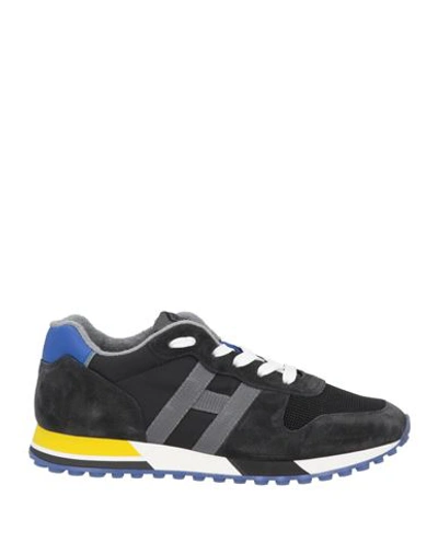 Shop Hogan Man Sneakers Midnight Blue Size 8 Soft Leather, Textile Fibers
