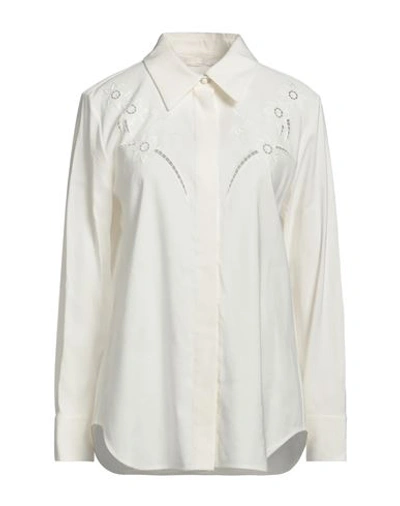 Shop Chloé Woman Shirt Ivory Size 8 Viscose, Ramie, Polyester In White