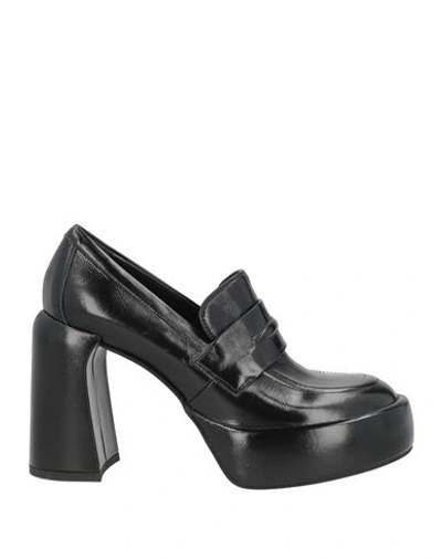 Elena Iachi Woman Loafers Black Size 9 Soft Leather In Black