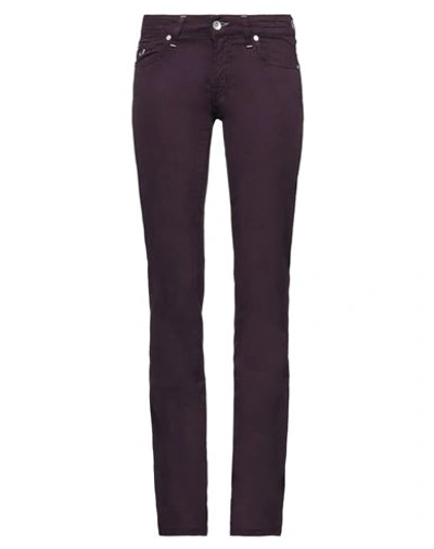 Jacob Cohёn Woman Pants Dark Purple Size 26 Cotton, Elastane In Purple