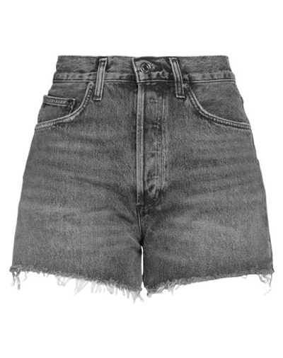 Shop Agolde Woman Denim Shorts Grey Size 25 Organic Cotton