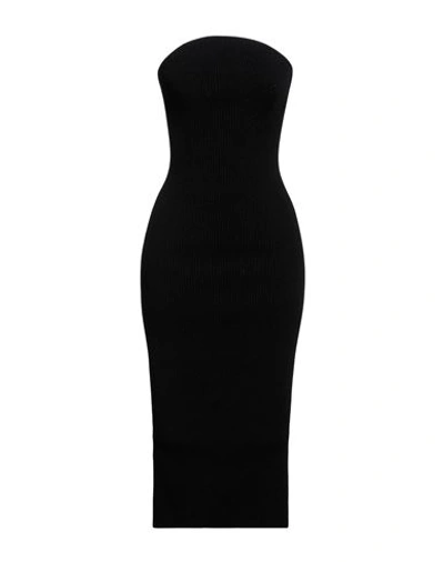 Shop Khaite Woman Midi Dress Black Size S Viscose, Polyester