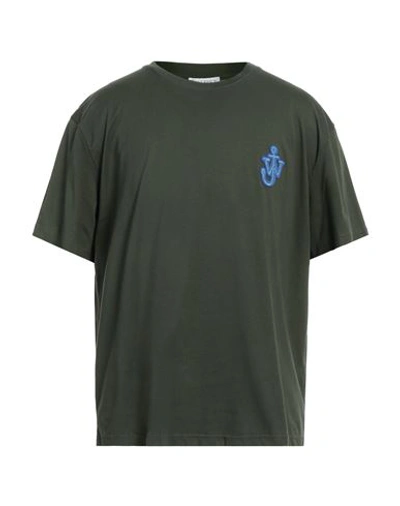 Shop Jw Anderson Man T-shirt Dark Green Size Xl Cotton