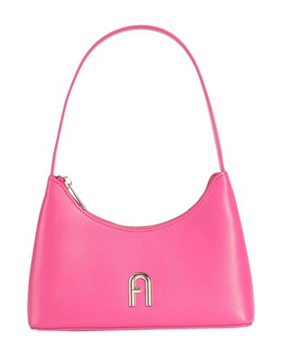 Shop Furla Diamante Mini Shoulder B Woman Handbag Fuchsia Size - Calfskin In Pink