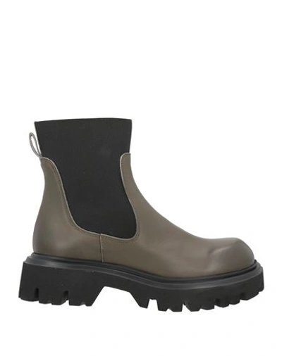 Poesie Veneziane Woman Ankle Boots Dark Green Size 10 Soft Leather In Green