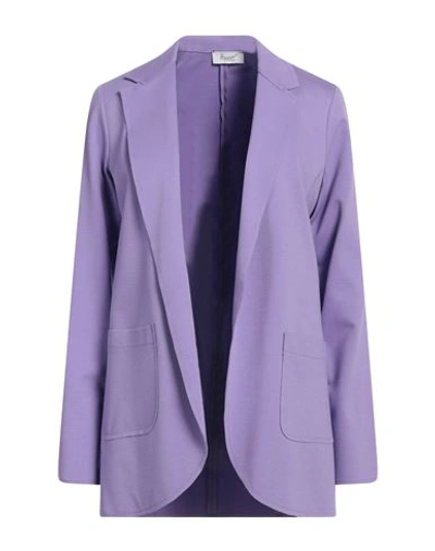 Shop Hopper Woman Blazer Light Purple Size 10 Viscose, Nylon, Elastane