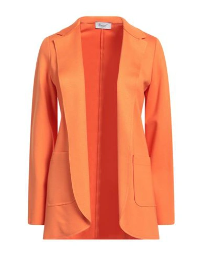 Shop Hopper Woman Blazer Orange Size 8 Viscose, Nylon, Elastane