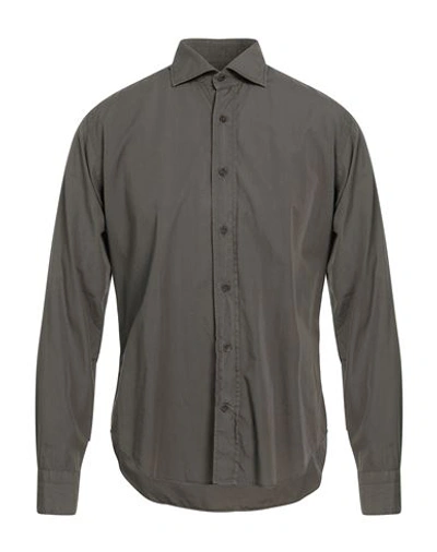 Shop Giannetto Man Shirt Lead Size 16 ½ Cotton In Grey