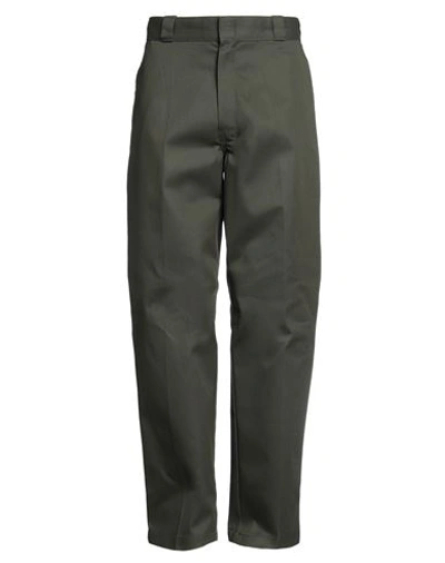 Shop Dickies Man Pants Dark Green Size 33w-32l Polyester, Cotton