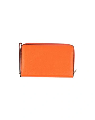 Shop Valextra Woman Wallet Orange Size - Soft Leather