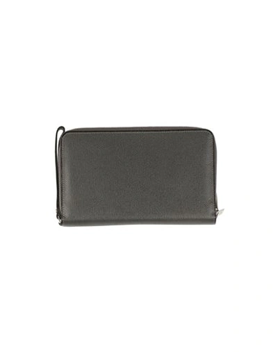 Shop Valextra Woman Wallet Steel Grey Size - Soft Leather