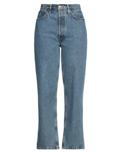 Re/done Woman Jeans Blue Size 30 Organic Cotton In Blue
