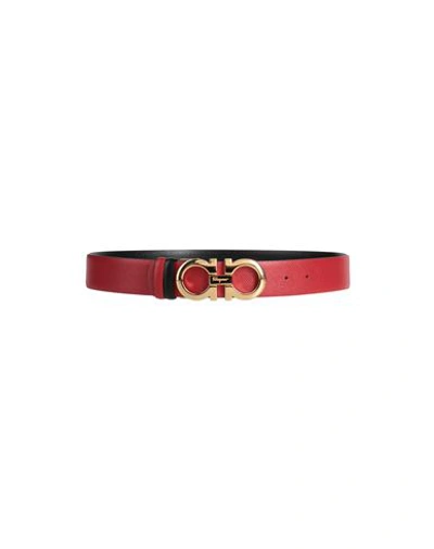 Shop Ferragamo Woman Belt Red Size 32 Calfskin