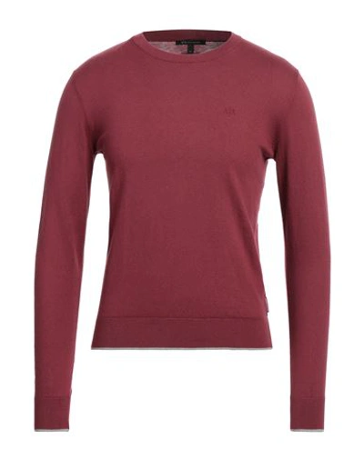 Armani Exchange Man Sweater Garnet Size S Cotton, Cashmere, Elastane In Red