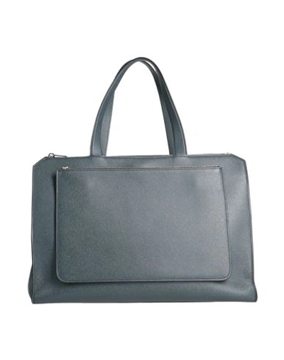 Shop Valextra Woman Handbag Midnight Blue Size - Cow Leather