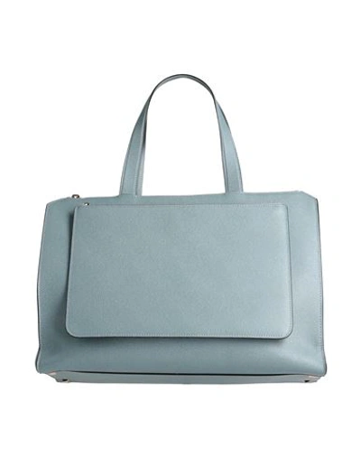 Shop Valextra Woman Handbag Pastel Blue Size - Cow Leather