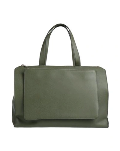 Shop Valextra Woman Handbag Military Green Size - Cow Leather
