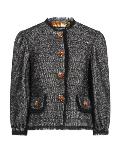 Shop Dolce & Gabbana Woman Blazer Black Size 8 Virgin Wool, Silk, Polyamide, Mohair Wool, Alpaca Wool