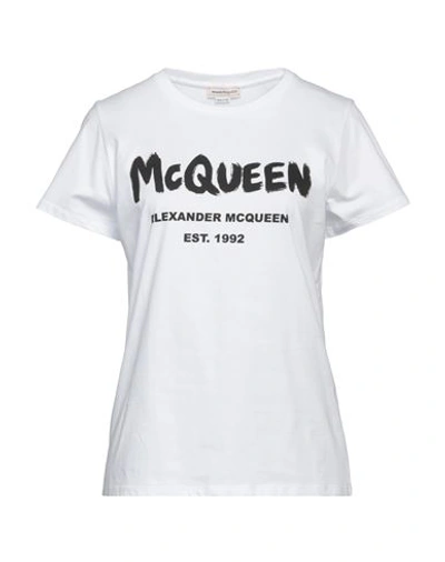 Shop Alexander Mcqueen Woman T-shirt White Size 4 Cotton