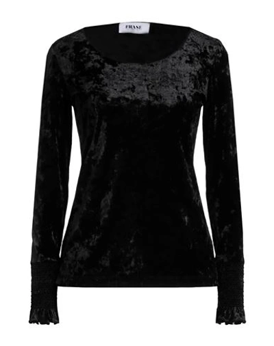 Shop Frase Francesca Severi Woman Top Black Size 6 Polyester, Elastane