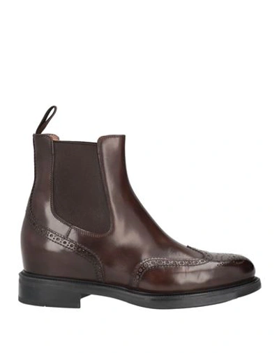 Shop Santoni Woman Ankle Boots Dark Brown Size 6.5 Soft Leather