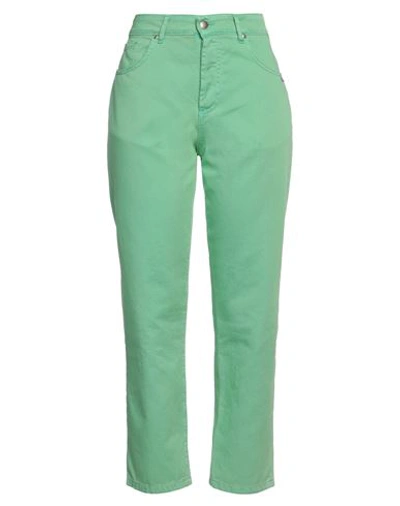 Shop Berna Woman Pants Light Green Size 8 Cotton