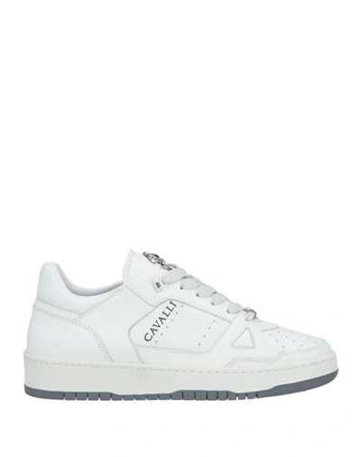 Shop Roberto Cavalli Man Sneakers White Size 9 Soft Leather