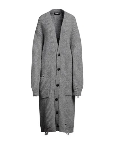 Shop Dsquared2 Woman Cardigan Grey Size L Alpaca Wool, Polyamide, Wool