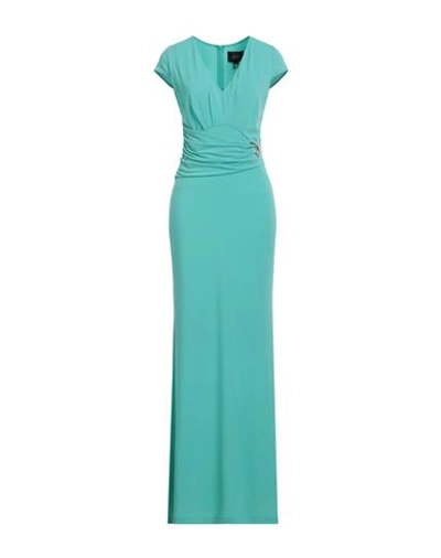 Shop Cavalli Class Woman Maxi Dress Light Green Size 8 Polyester, Elastane