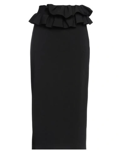 Shop Alexander Mcqueen Woman Midi Skirt Black Size L Viscose, Polyamide, Polyester, Elastane