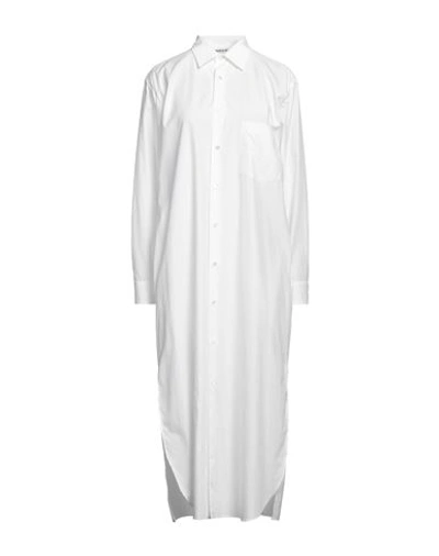 Shop Auralee Woman Midi Dress White Size 2 Cotton