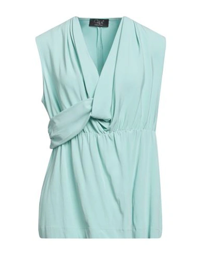 Clips Woman Tailored Vest Turquoise Size 12 Viscose, Elastane In Blue