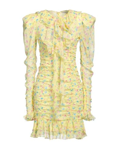 Shop Alessandra Rich Woman Mini Dress Yellow Size 4 Silk