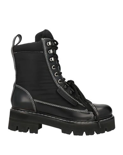 Shop Dsquared2 Woman Ankle Boots Black Size 8 Soft Leather, Nylon