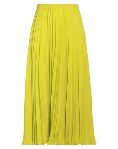 Shop Valentino Garavani Woman Maxi Skirt Acid Green Size 8 Silk