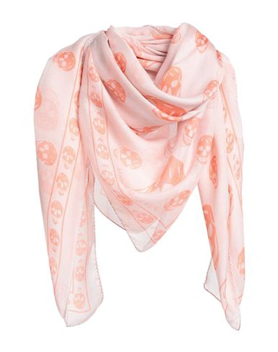 Shop Alexander Mcqueen Woman Scarf Blush Size - Silk In Pink