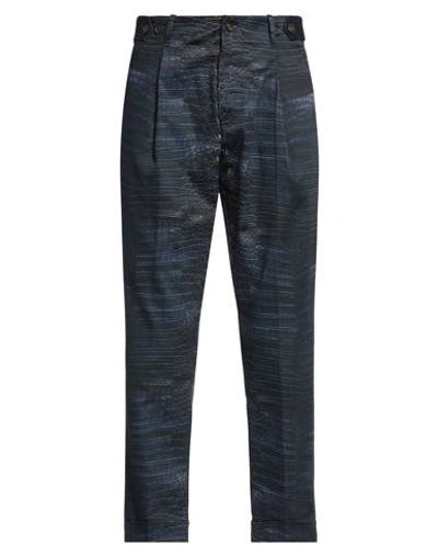 Shop Roberto Cavalli Man Pants Midnight Blue Size 36 Cotton